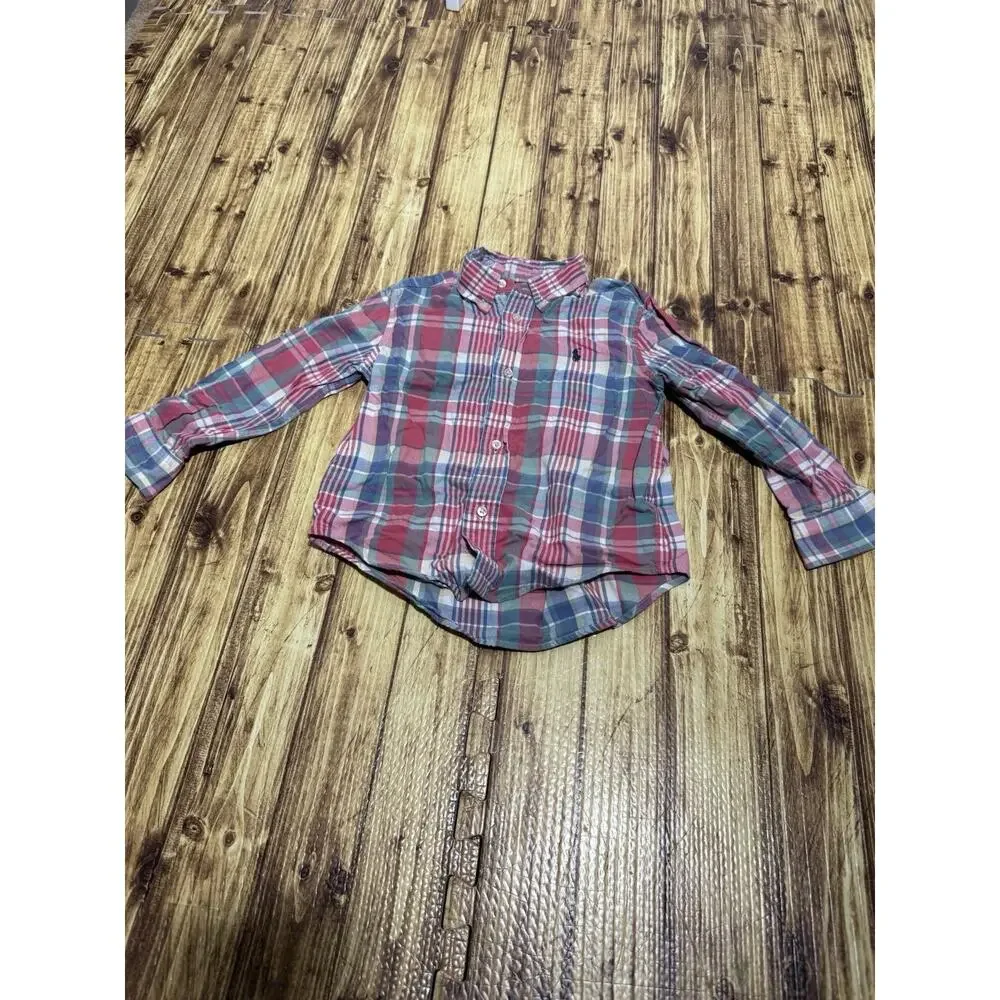 Ralph Lauren Boys Toddler Plaid Button Down Shirt Size 3/3T